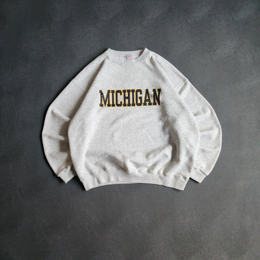 Vintage 90's Michigan Wolverines Made in USA Grey Sweatshirt XL